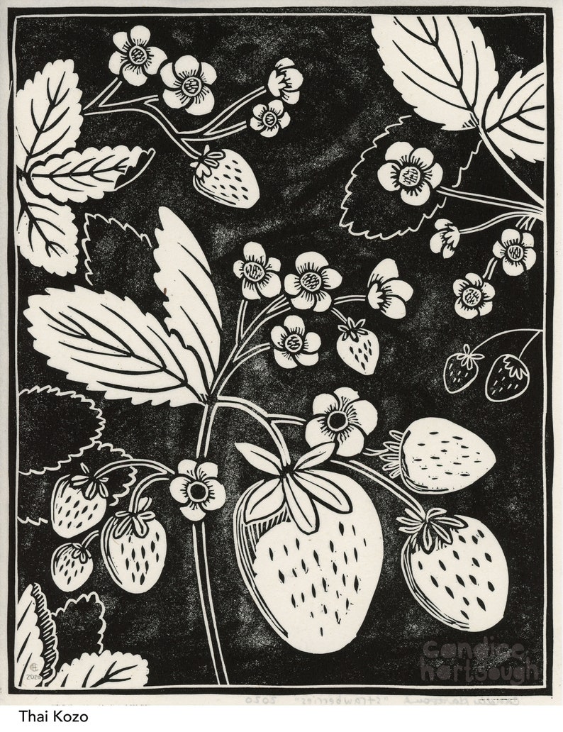 Strawberries Block Print image 3