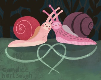 Snails in Love art print