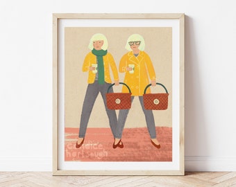 Shopping Ladies Art Print