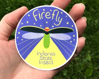 Firefly Indiana State Insect vinyl sticker