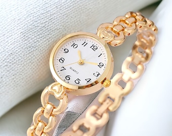 Luxurious Watch For Women Dainty Love Heart Watches Small Round Face Adjustable Watch Gift For Her