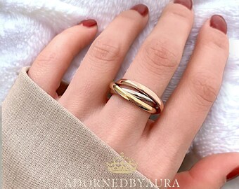 Anxietyrings Anti-Anxiety-Ring Relief Ring Gold Dainty Ring Spinner Gift For Her Friend Mum Minimalistic