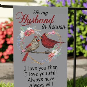 Bandeira de jardim Memorial Husband: presente de simpatia em memória