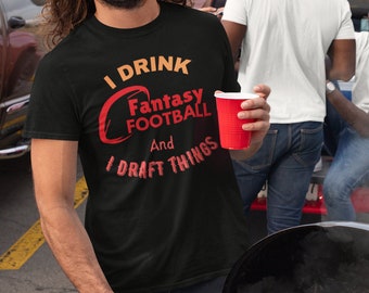 Fantasy Football Draft T-Shirt: Drink, Draft, Repeat - Unisex Jersey
