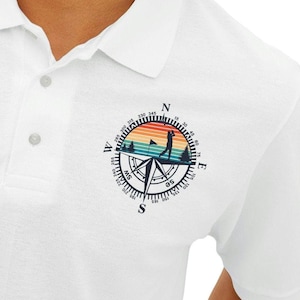 Men's Golfing Polo Shirt, Men's Golfer Shirt, Golfing Apparel, Athletic Polo, Sports Polo, Casual Polo Shirt, Golf Lover Gift, Compass Golf