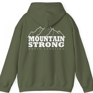 Felpa con cappuccio North Carolina Mountain Strong: regalo unisex per escursioni negli Appalachi immagine 8