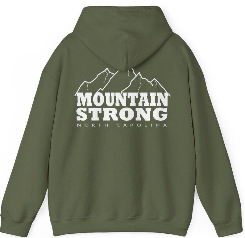 Felpa con cappuccio North Carolina Mountain Strong: regalo unisex per escursioni negli Appalachi immagine 8
