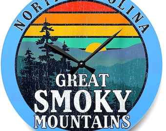 Zegar ścienny Smoky Mountain: rustykalny wystrój Karoliny Północnej