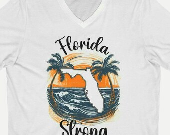 Florida Strong V-ringad t-shirt: Unisex bomullsskjorta från Sunshine State