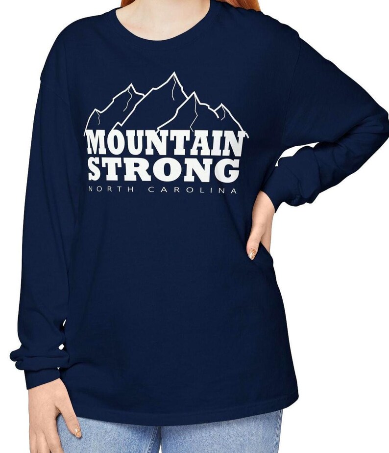 North Carolina Mountain Strong långärmad t-shirt med bekväma färger bild 4