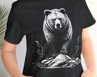 Grizzly Bear Graphic Tee: Unisex vilddjurströja