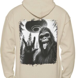 Bigfoot UFO Hoodie: Sasquatch Alien Abduction Pullover image 5