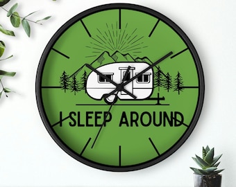 Funny Camper RV Wall Clock: Quirky Camping Home Decor