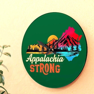 Appalachia Mountain Acrylic Wall Clock: Rustic Cabin Decor