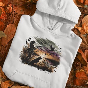 Ladies Duck Geese Hunting Hoodie, Comfort Colors, Garment-Dyed Hoodie, Hunting Dog Hoodie, Hunting Apparel, Outdoor Clothing Gift Ladies