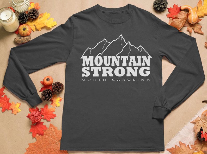 North Carolina Mountain Strong långärmad t-shirt med bekväma färger bild 3