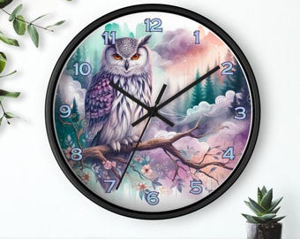 Reloj de pared de búho: decoración infantil original, regalo para amantes de la naturaleza