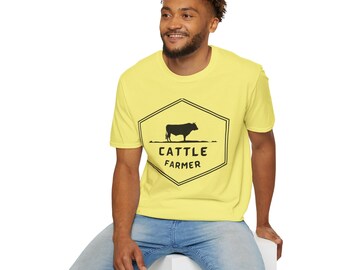 Vintage Cattle Farmer Tee - Unique Livestock Farm Gift - Softstyle