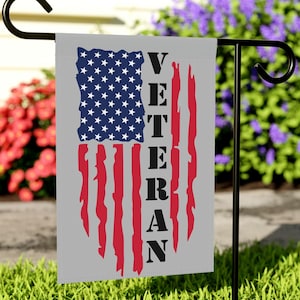Garden Flag, Military Veteran Yard Banner, Patriotic Outdoor Decor, Armed Forces Home Flag, Veteran Memorial Gift, Patriotic Yard Decor