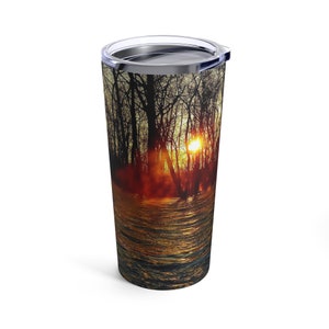 Sunset River Tumbler: Insulated Stainless Steel Travel Cup (20 oz)