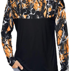 Herren Camouflage Langarm-Shirt : Jagen Wandern Camo Top