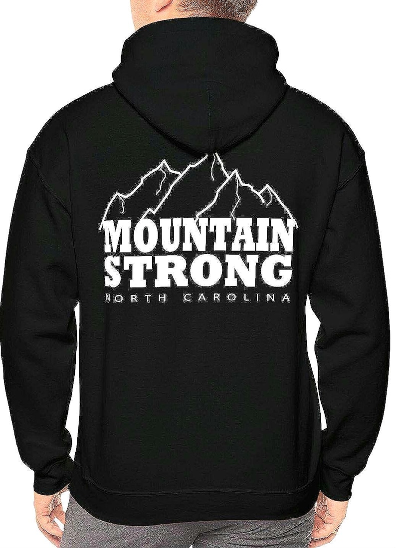 Felpa con cappuccio North Carolina Mountain Strong: regalo unisex per escursioni negli Appalachi immagine 1