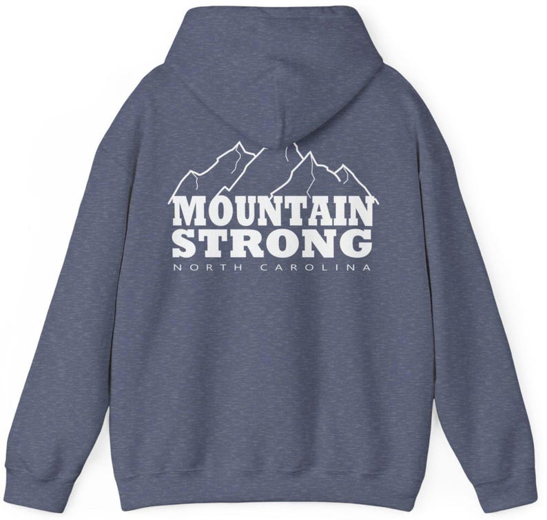 Felpa con cappuccio North Carolina Mountain Strong: regalo unisex per escursioni negli Appalachi immagine 10
