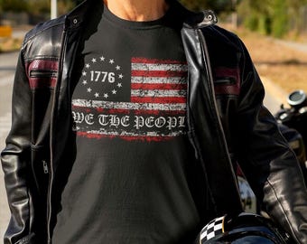 Maglietta We The People: T-shirt patriottica con bandiera americana del 1776