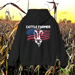 Cattle Farmer Hoodie: American Flag Unisex Farming Apparel