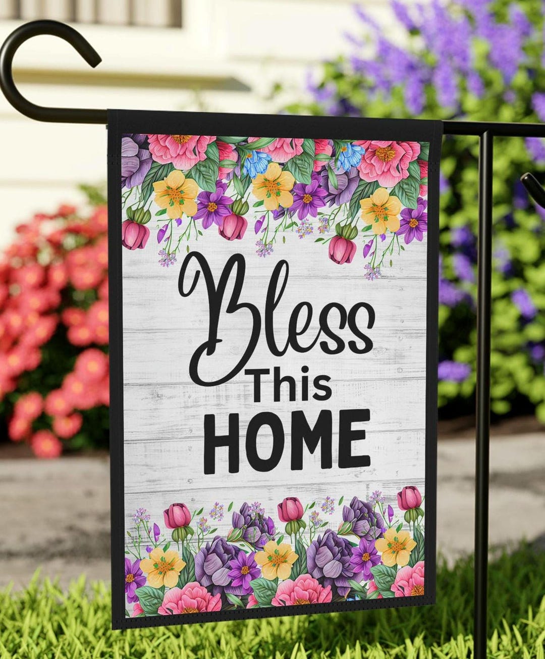 Perfectinsoy „Bless This Home“ Gartenflagge – 30,5x45,7 Cm, Doppelseitig, Polyester