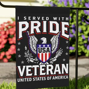 Garden Flag, Veteran Pride Outdoor Decor, Military Yard Banner, Armed Forces Sign, Patriotic Yard Art, Military Garden Flag, Housewarming