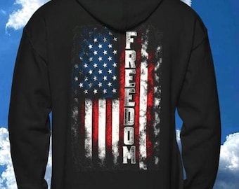 Felpa con cappuccio Freedom American Flag: felpa unisex patriottica