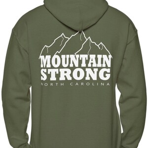 Felpa con cappuccio North Carolina Mountain Strong: regalo unisex per escursioni negli Appalachi immagine 7