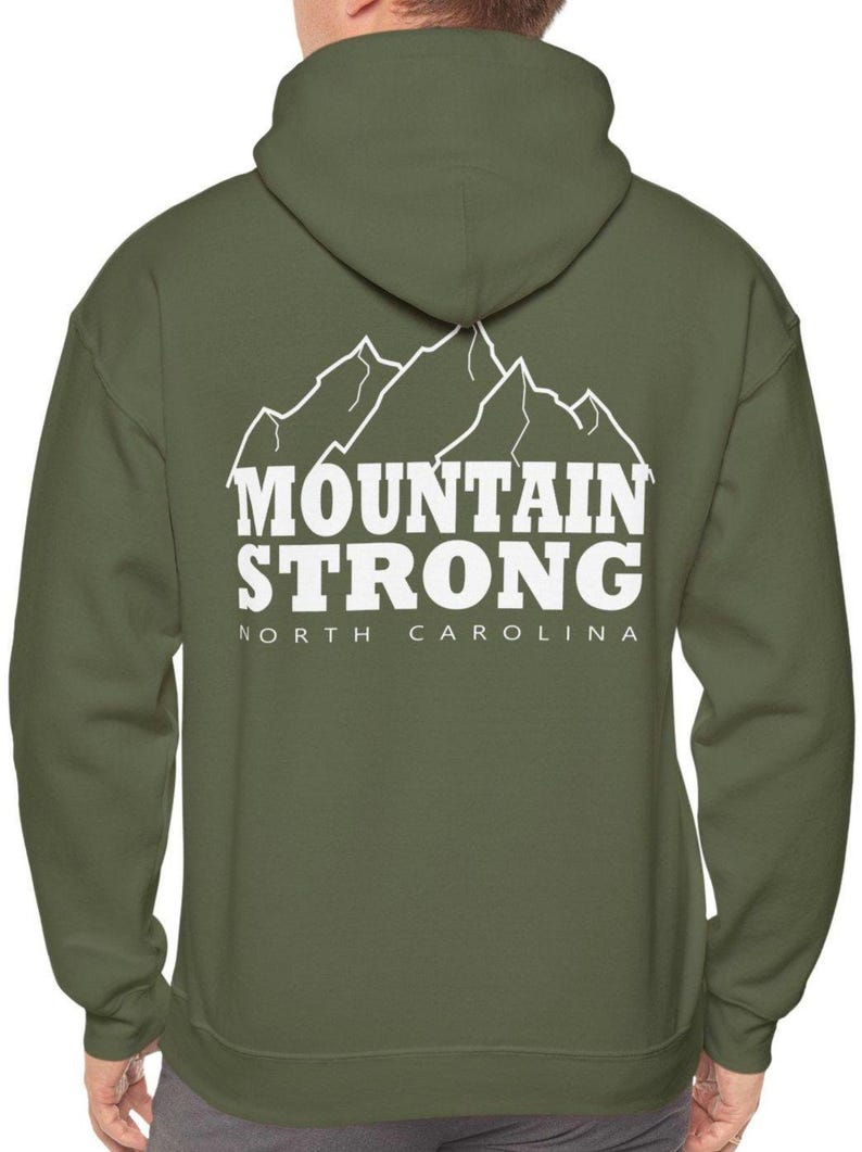 Felpa con cappuccio North Carolina Mountain Strong: regalo unisex per escursioni negli Appalachi immagine 7