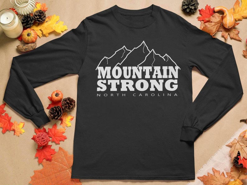 North Carolina Mountain Strong långärmad t-shirt med bekväma färger bild 2