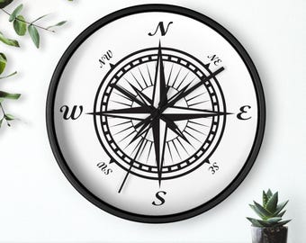 Maritimer Kompass Wanduhr: Vintage Abenteuer Thema Dekor