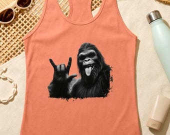 Bigfoot Racerback Tank Top | Cryptid Sasquatch Summer Shirt