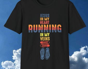 Camiseta cristiana para correr: camiseta de entrenamiento con motivación de fe