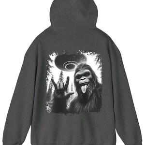 Bigfoot UFO Hoodie: Sasquatch Alien Abduction Pullover image 2