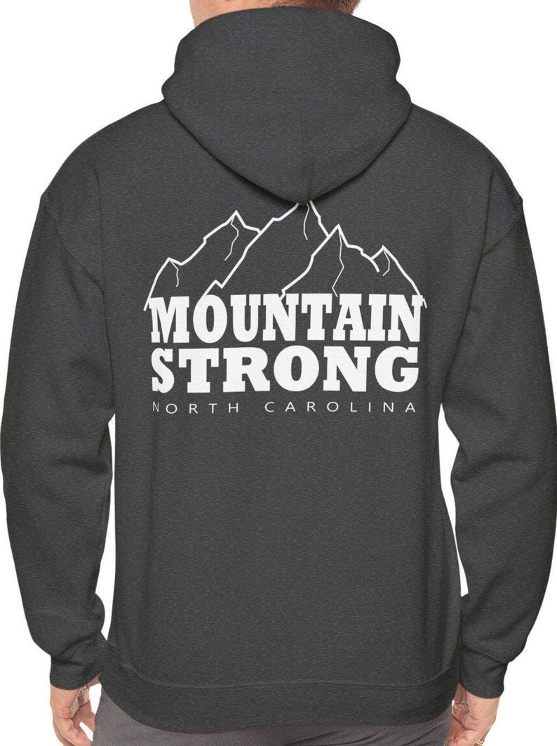 Felpa con cappuccio North Carolina Mountain Strong: regalo unisex per escursioni negli Appalachi immagine 3
