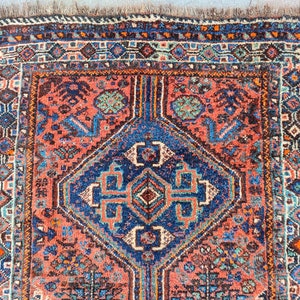 Rare Antique Shiraz Rug 4x5, Persian Rug 4x5, Kurdish Rug, Malayer Rug ...