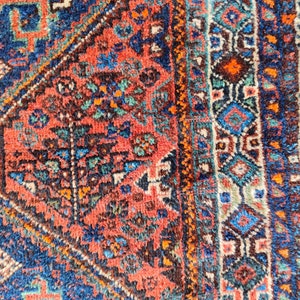 Rare Antique Shiraz Rug 4x5, Persian Rug 4x5, Kurdish Rug, Malayer Rug ...