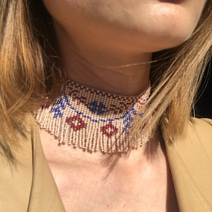 Unique necklace | Ukrainian traditional necklace | Choker | Beaded Choker | Beaded Necklace | Native beadwork | Handmade Jewelry