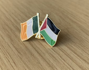 Insigne de l'amitié Palestine Irlande Collecte de fonds pour la Palestine Insigne pour Gaza Insigne en émail pour la Palestine Collecte de fonds pour Gaza Drapeau Palestine Irlande