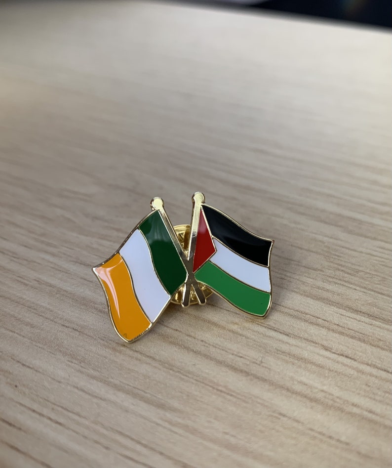 Palestine Ireland friendship badge Palestine fundraiser Gaza badge Palestine enamel lapel pin badge Gaza fundraiser Palestine Ireland flag image 2