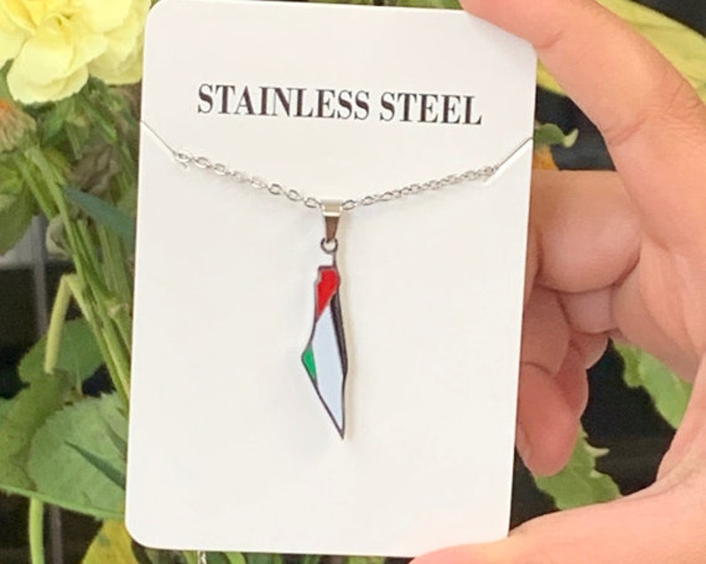 Palestine necklace, Palestine flag colours necklace, palestine fundraiser, Palestine jewellery, Islamic necklace, Ramadan gift, Eid gift image 3