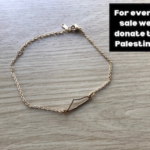 Palestine gold bracelet, Palestine country shape bracelet, Gaza bracelet, Palestine fundraiser, Palestine country shape jewellery