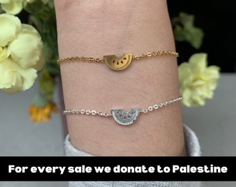 Palestine bracelet, watermelon bracelet, gold watermelon bracelet, palestine watermelon, palestine jewellery, gift for Muslim, Eid gift