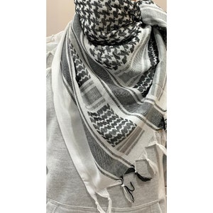 Palestine Scarf, Palestine keffiyeh, Palestine shemagh, 100% cotton, Palestine fundraiser, traditional black and white image 4