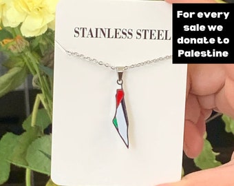 Palestine necklace, Palestine flag colours necklace, palestine fundraiser, Palestine jewellery, Islamic necklace, Ramadan gift, Eid gift